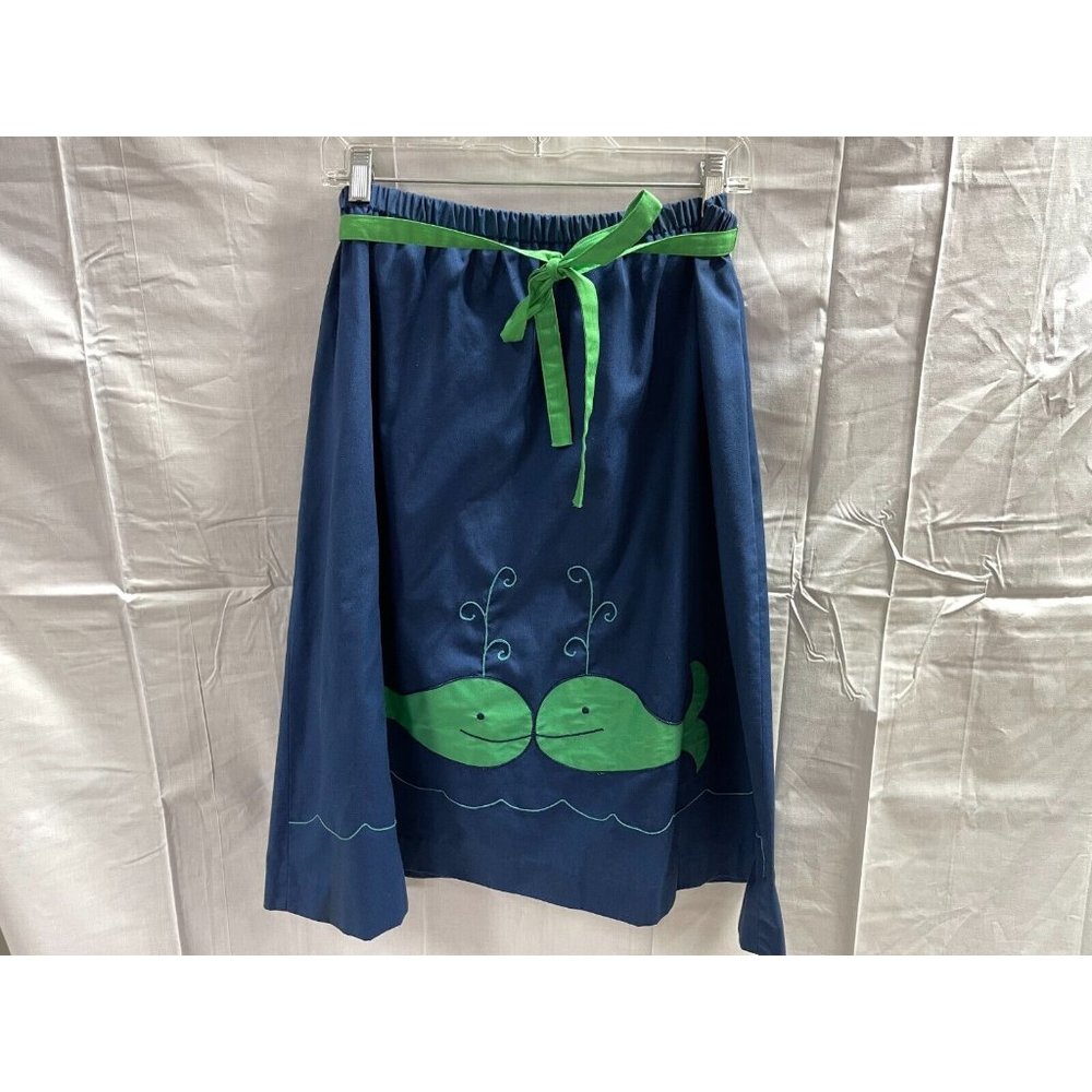 Surrey Skirt Womens Blue Green Whales Belted Size OM